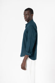 Blue Solid Print Full Sleeve Shirt - SanskrutiHomes 