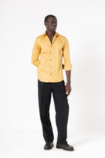 Yellow Solid Print Full Sleeve Shirt - SanskrutiHomes 