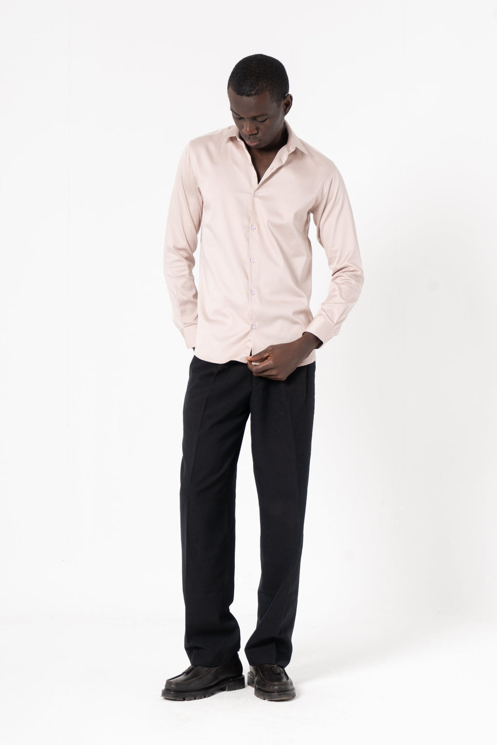 Cream Solid Print Full Sleeve Shirt - SanskrutiHomes 