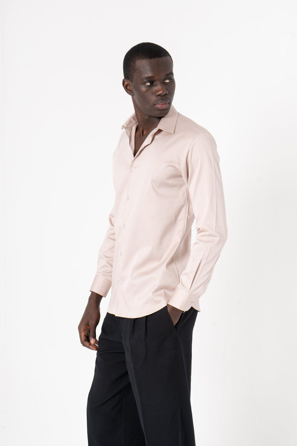 Cream Solid Print Full Sleeve Shirt - SanskrutiHomes 