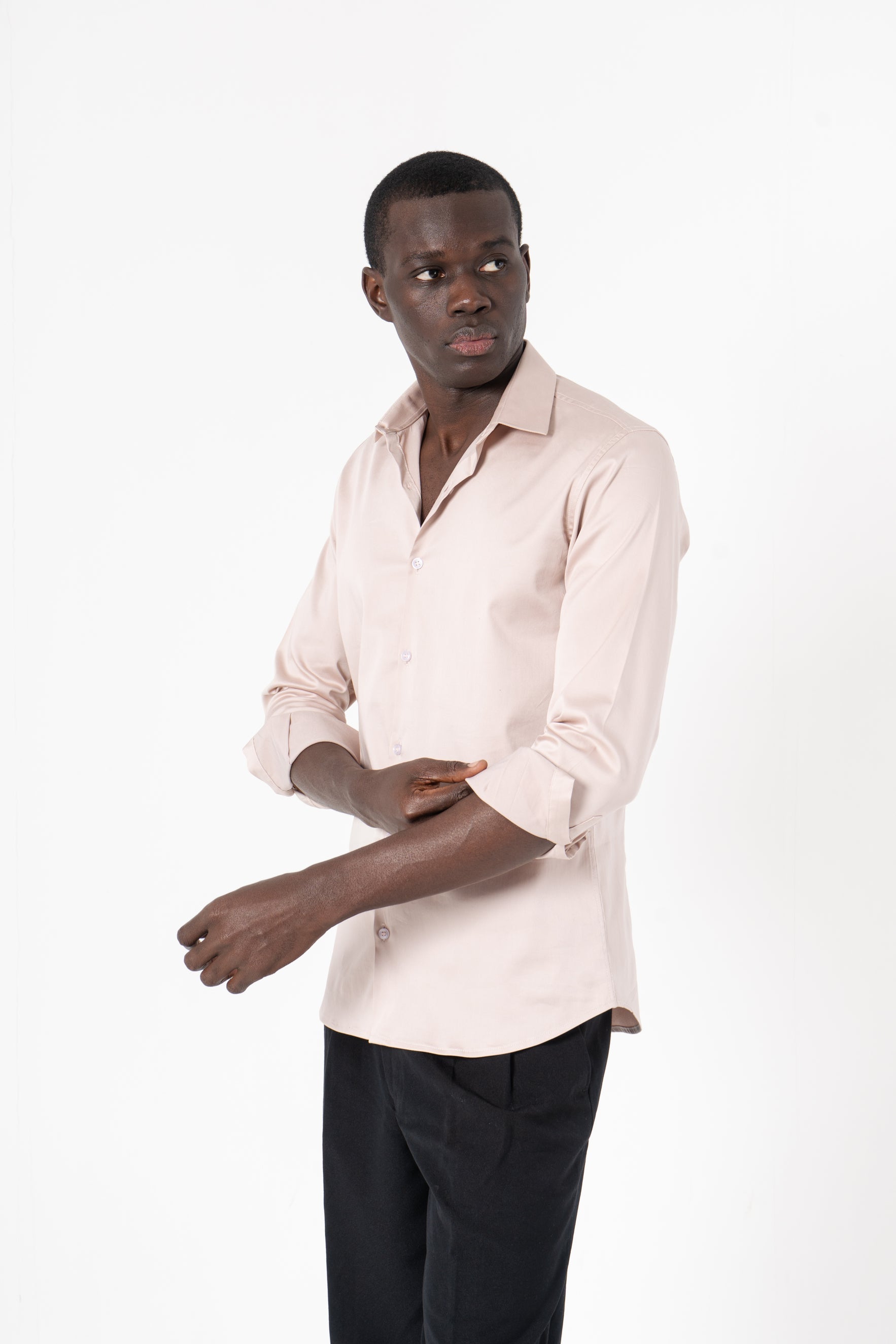 Cream Solid Print Full Sleeve Shirt - SanskrutiHomes 