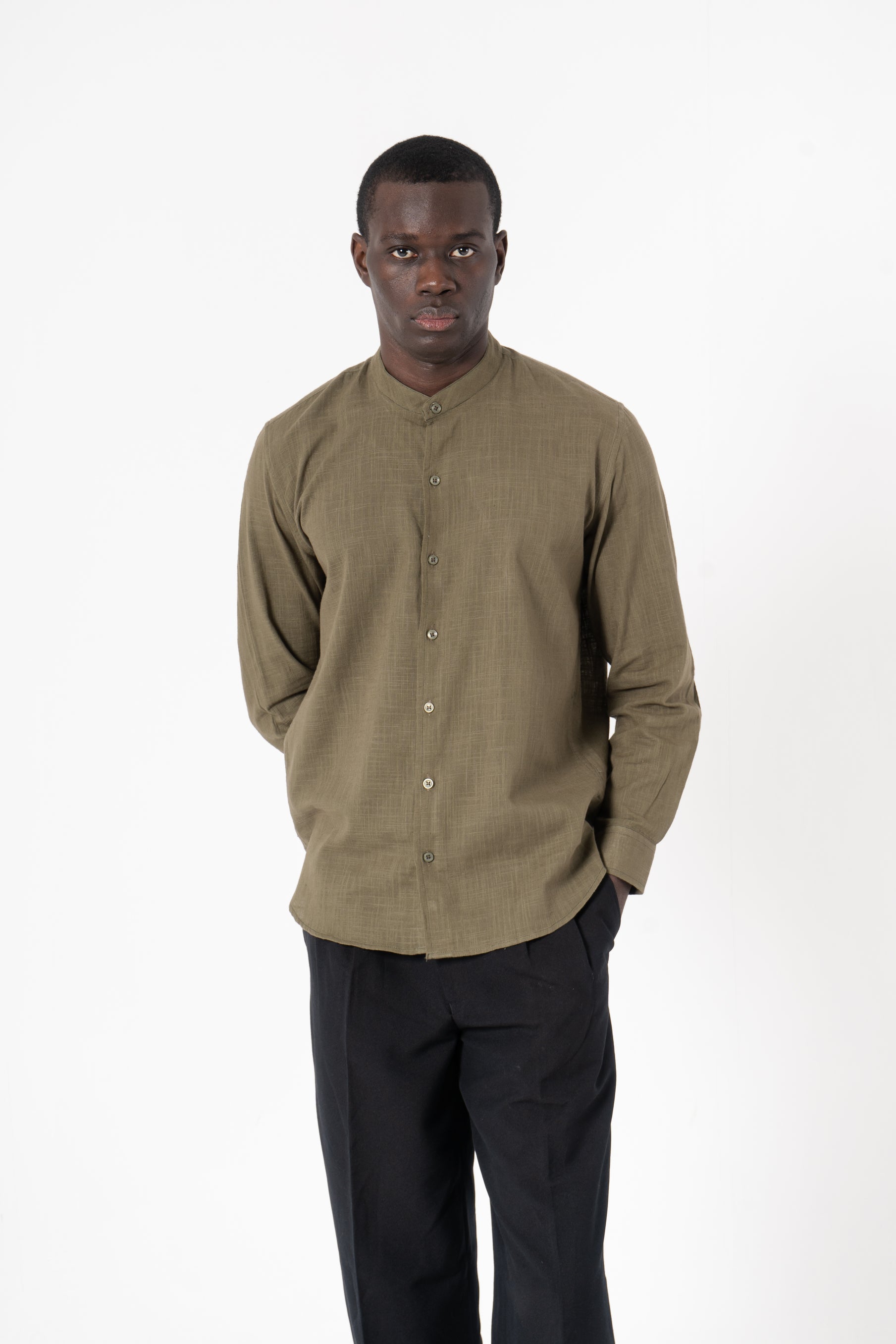 Grey Solid Print Full Sleeve Shirt - SanskrutiHomes 