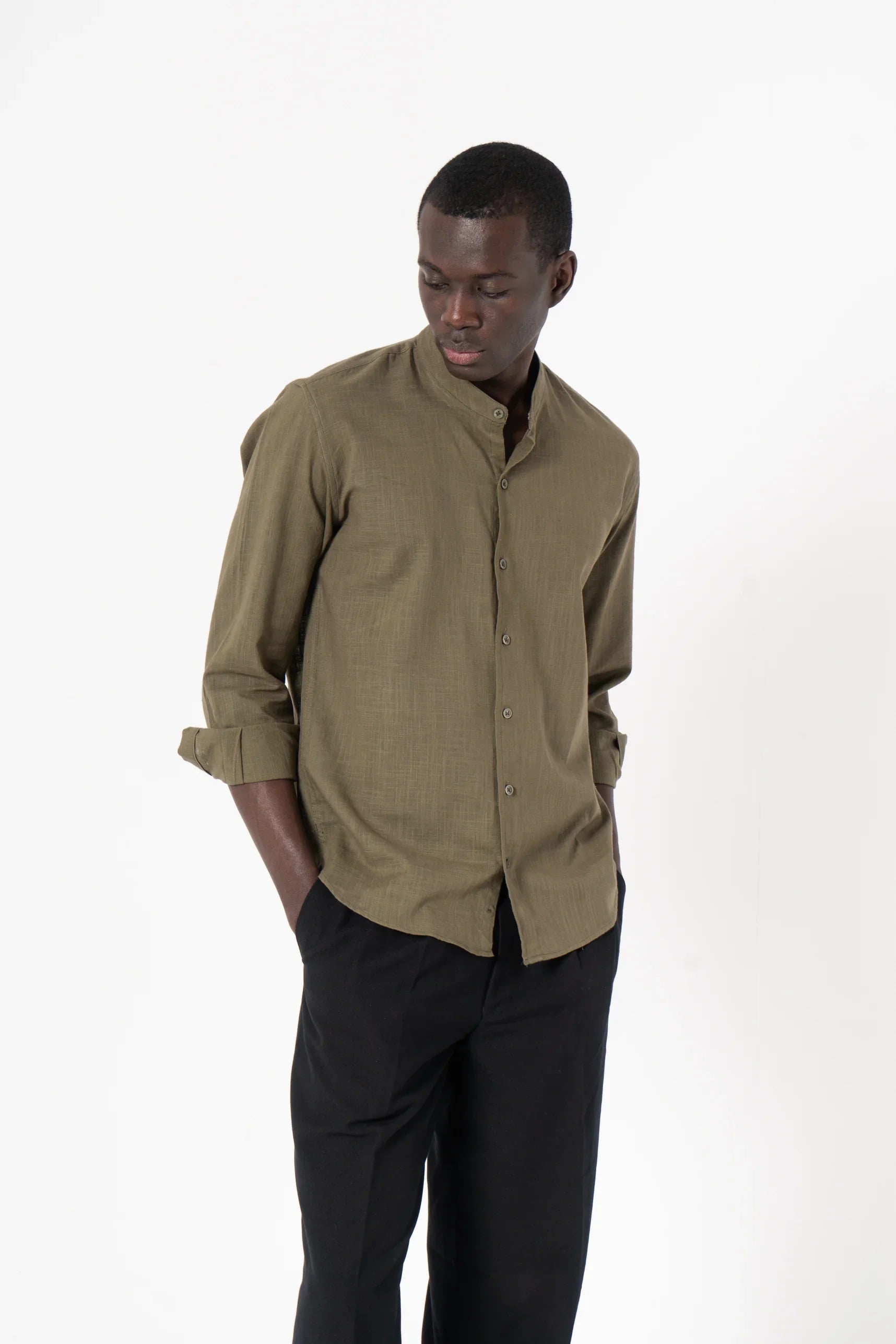 Grey Solid Print Full Sleeve Shirt - SanskrutiHomes 