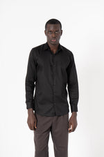 Black Solid Print Full Sleeve Shirt - SanskrutiHomes 
