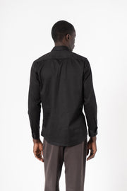 Black Solid Print Full Sleeve Shirt - SanskrutiHomes 