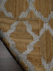 Hand-weaved Jute Rug with zari work - SanskrutiHomes 