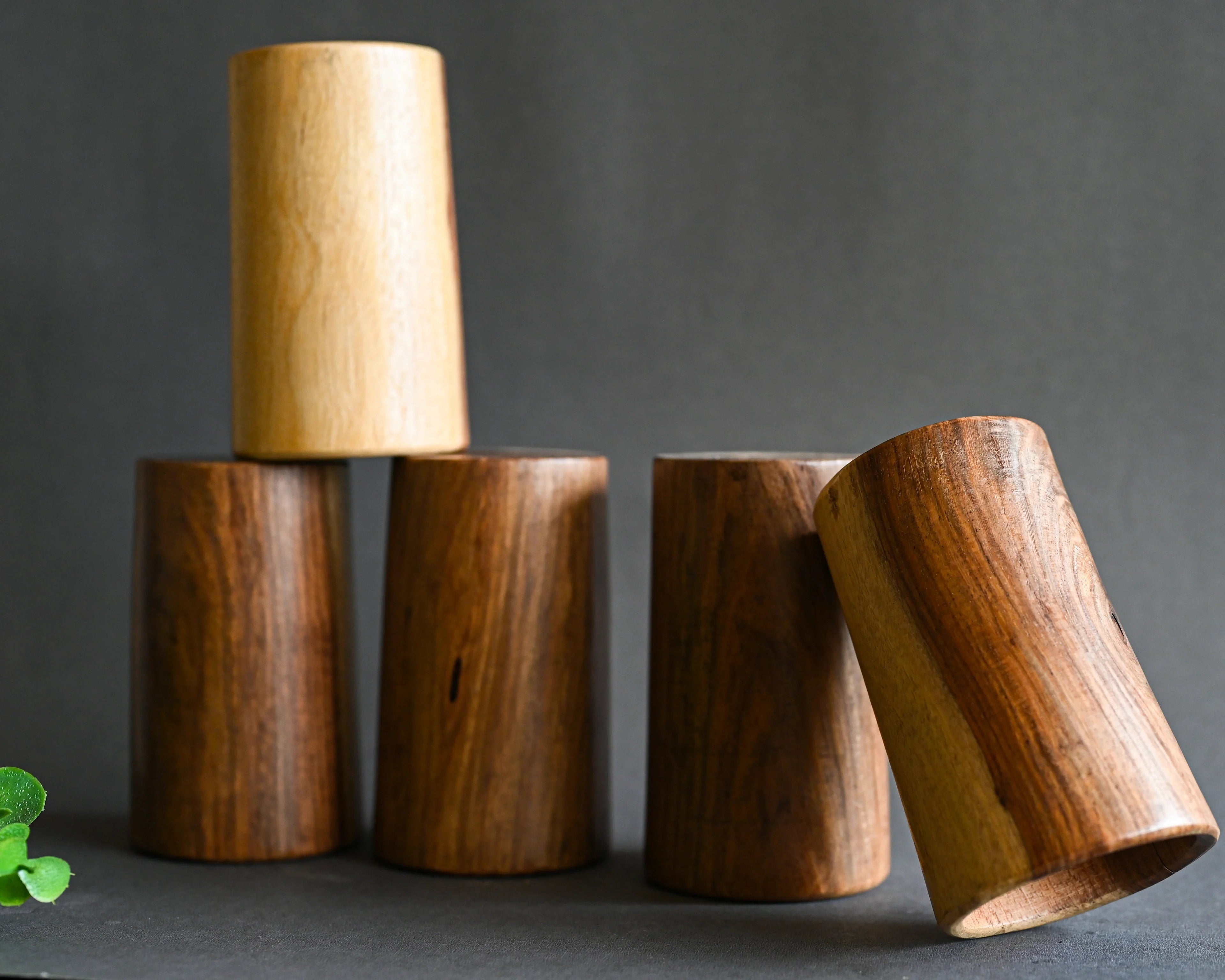WOODEN GLASS (SET OF 6) - SanskrutiHomes 