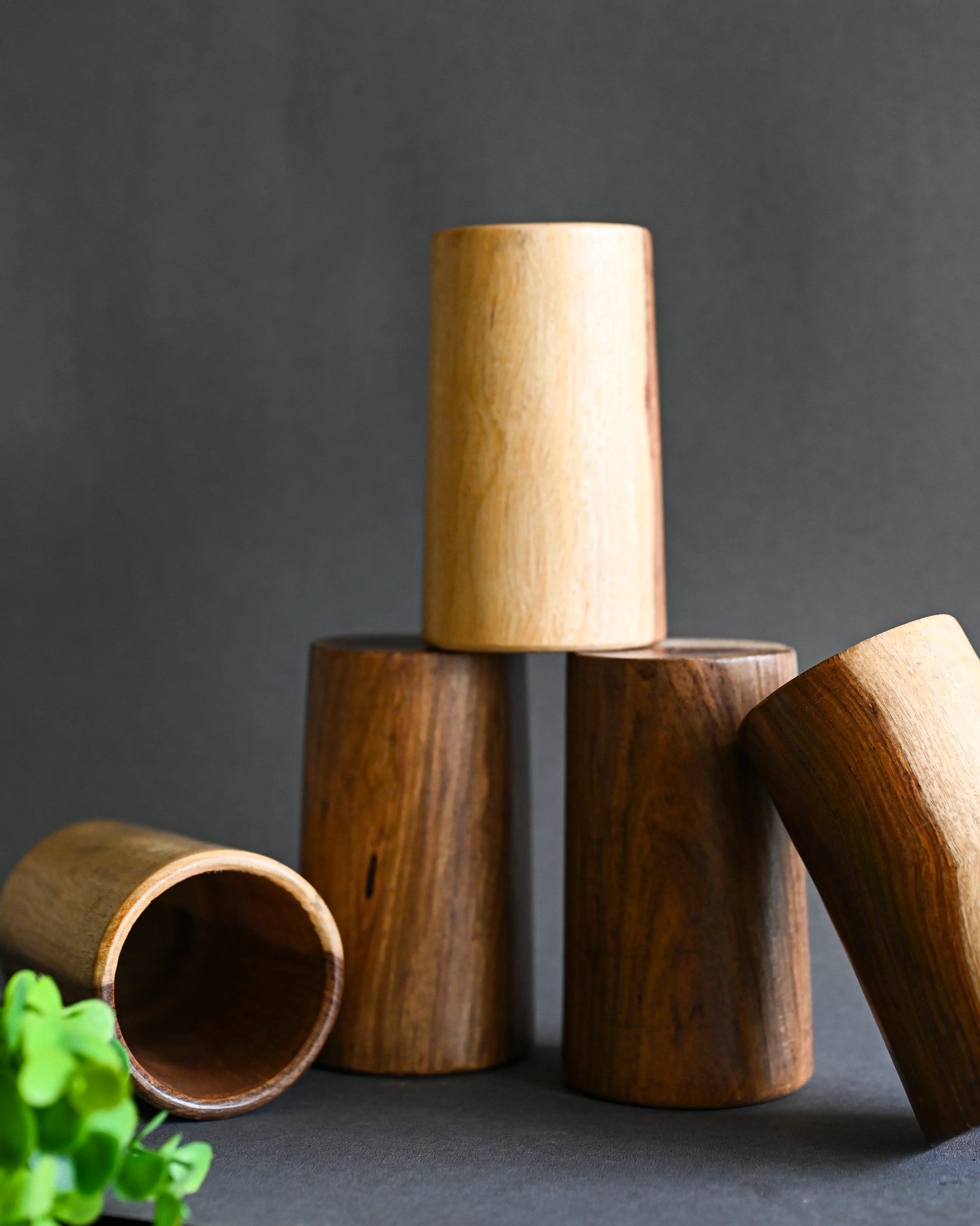 WOODEN GLASS (SET OF 6) - SanskrutiHomes 
