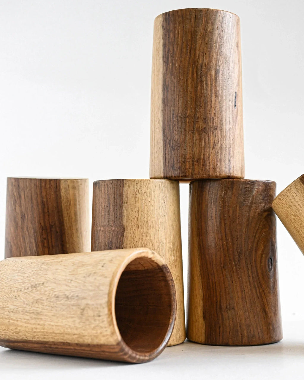 WOODEN GLASS (SET OF 6) - SanskrutiHomes 