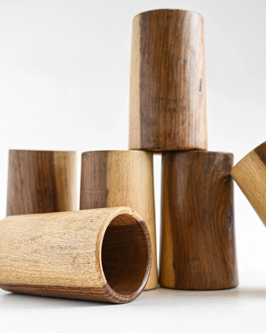 WOODEN GLASS (SET OF 6) - SanskrutiHomes 