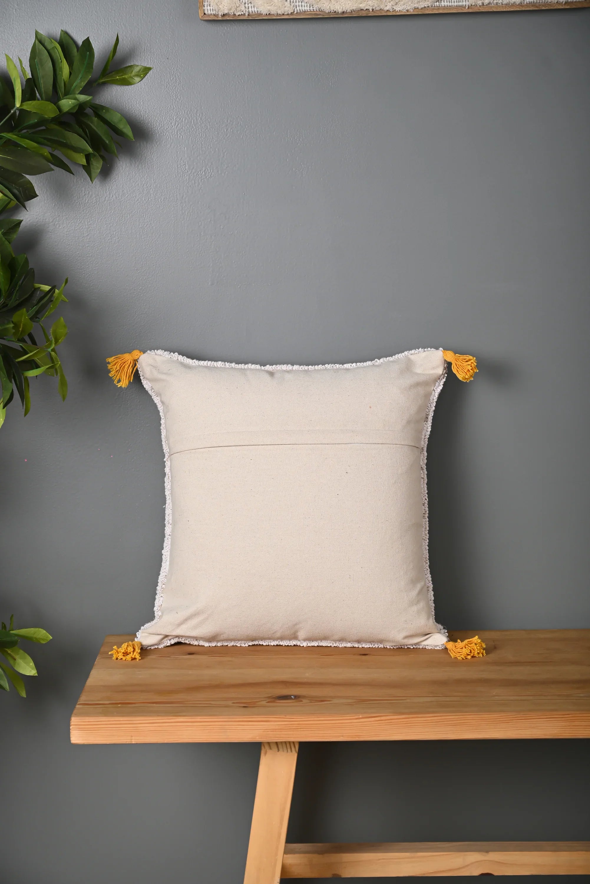 White Heart Design Truffted Cushion Cover - SanskrutiHomes 