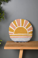 Multicolor Round Truffted Cotton Cushion Cover - SanskrutiHomes 