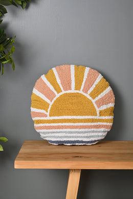 Multicolor Round Truffted Cotton Cushion Cover - SanskrutiHomes 