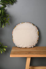 Multicolor Round Truffted Cotton Cushion Cover - SanskrutiHomes 