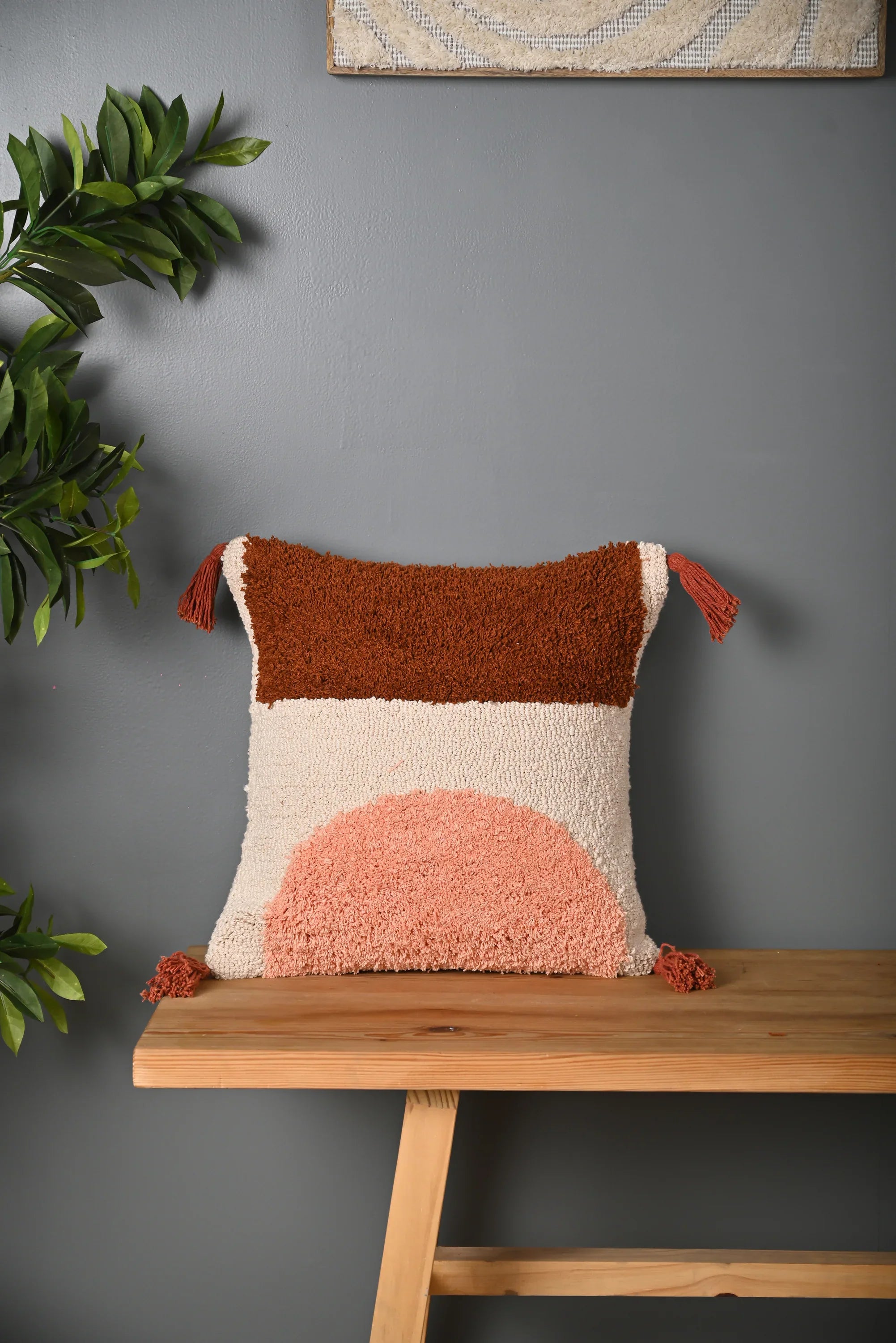 Multicolor Truffted Cotton Cushion Cover - SanskrutiHomes 