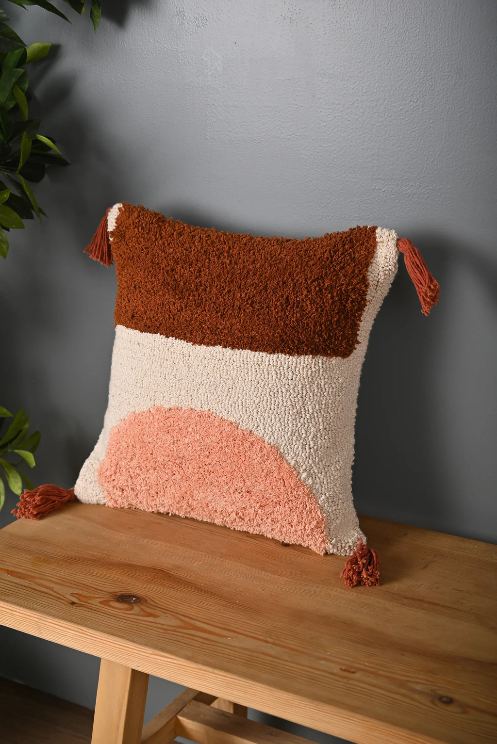 Multicolor Truffted Cotton Cushion Cover - SanskrutiHomes 