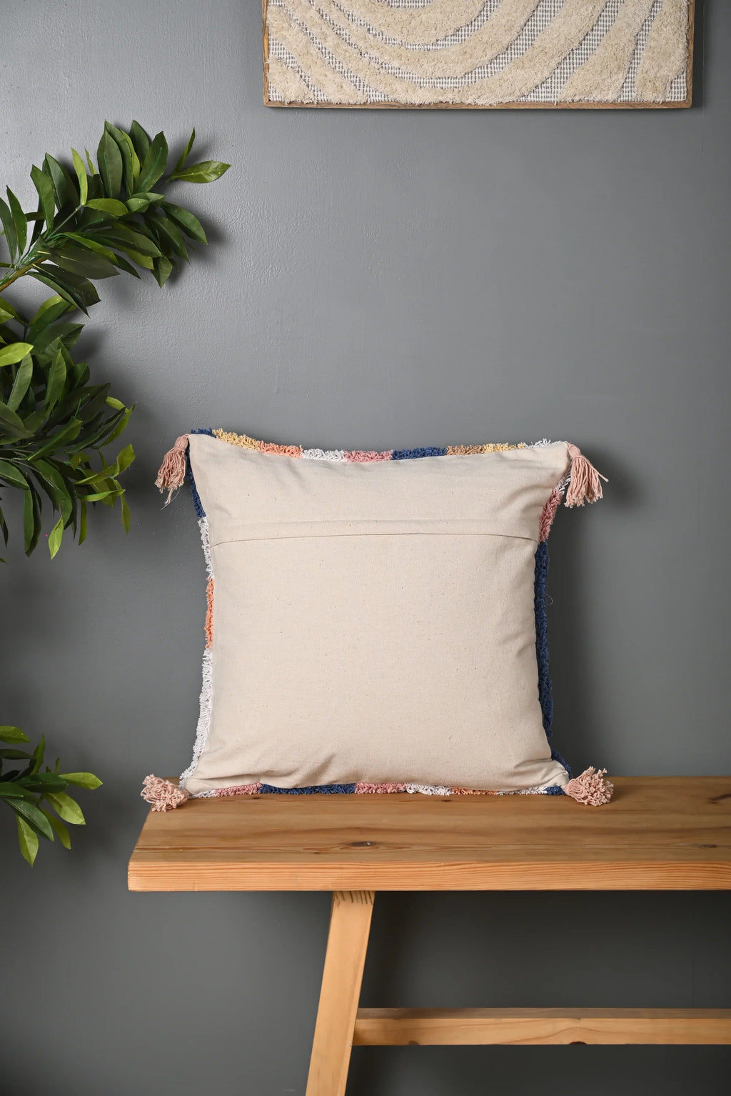 Multicolor Cotton Truffted Cushion Cover - SanskrutiHomes 