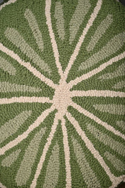 Green Round Shape Truffted Cotton Cushion Cover - SanskrutiHomes 