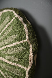 Green Round Shape Truffted Cotton Cushion Cover - SanskrutiHomes 