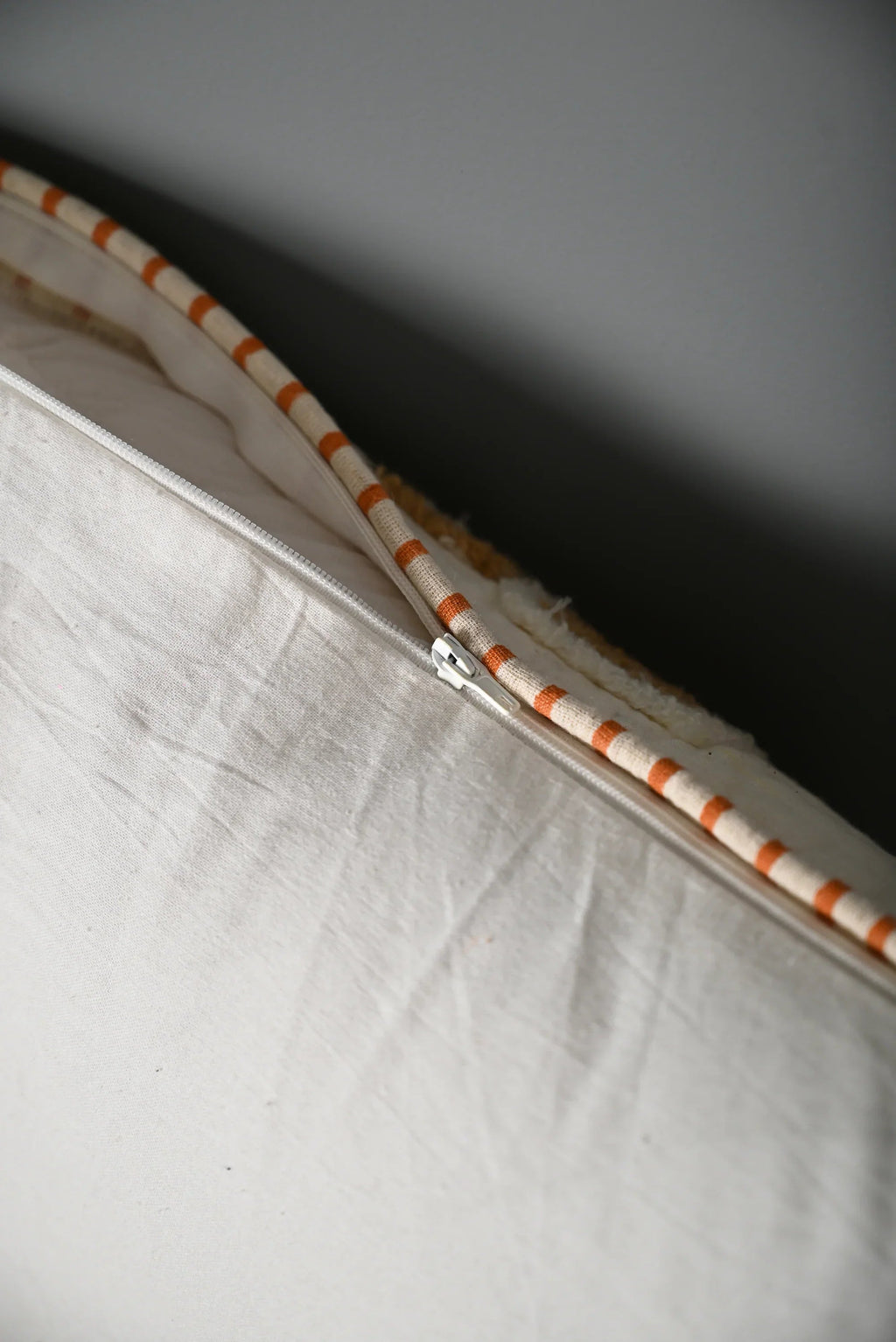 Beige Coconut Tree Design Truffted Cushion Cover - SanskrutiHomes 