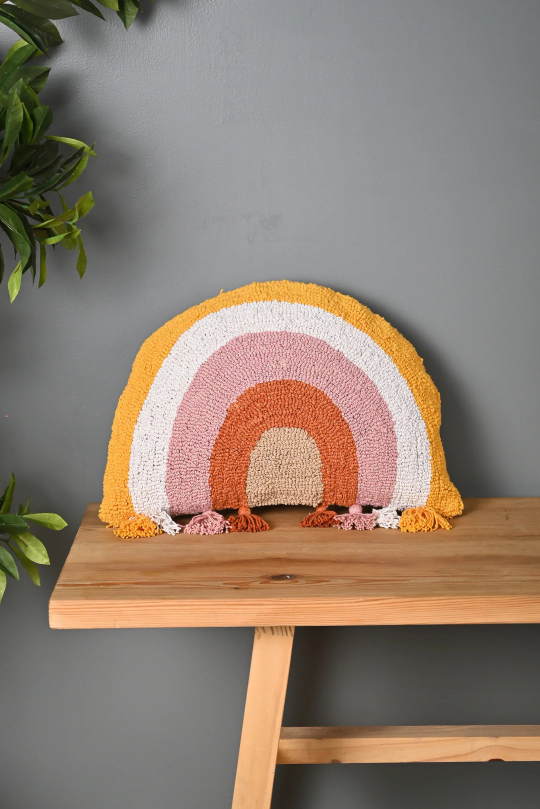 Half Round Shape Multicolor Truffted Cushion Cover - SanskrutiHomes 