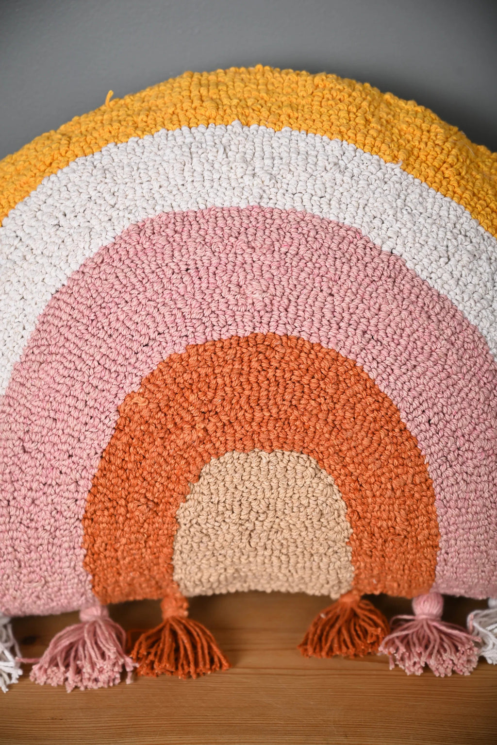 Half Round Shape Multicolor Truffted Cushion Cover - SanskrutiHomes 