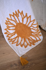 Yellow Sunflower Embroidery Throw - SanskrutiHomes 