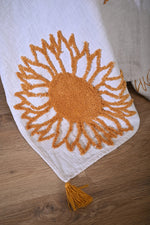 Yellow Sunflower Embroidery Throw - SanskrutiHomes 