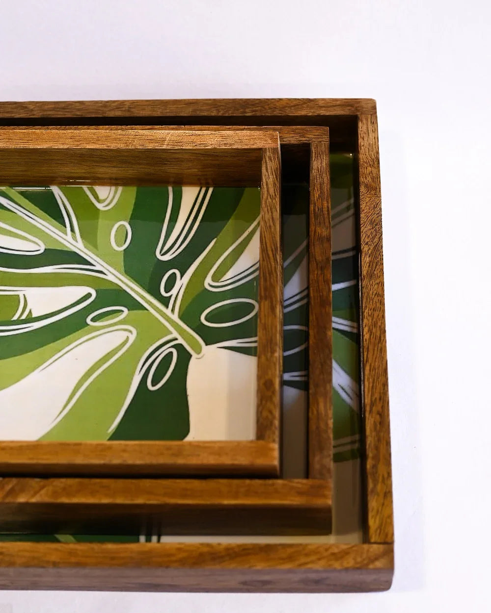 PRINTED RECTANGLE TRAY SET OF 3 - SanskrutiHomes 