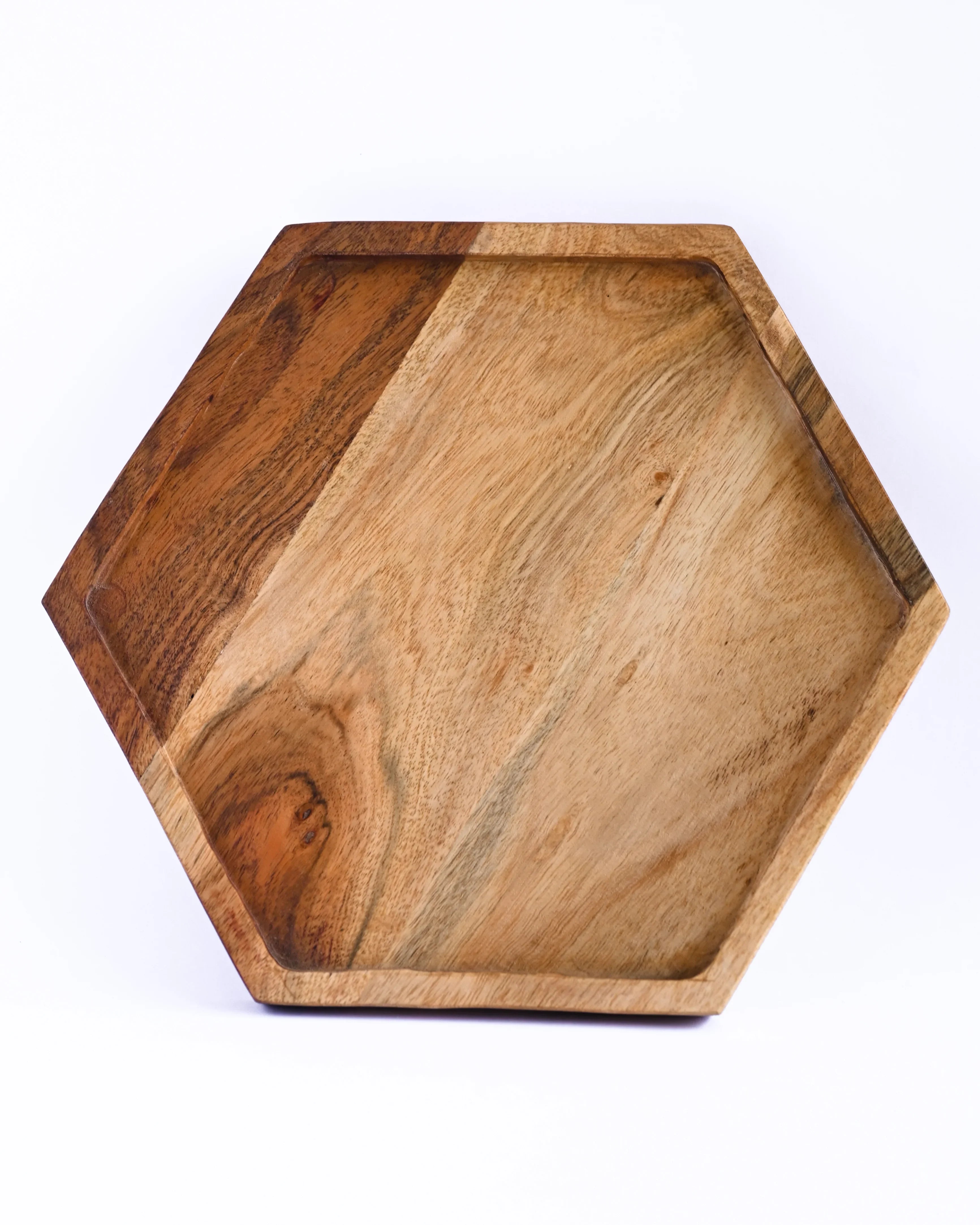 HEXAGON SHAPE WODEEN PLATE - SanskrutiHomes 