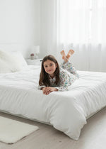 White Abstract Printed Pure Cotton Shirt Collar Night Suit for Kids - SanskrutiHomes 