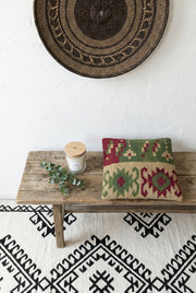 Green Geometric Jute Cotton Squared Textured Cushion Covers