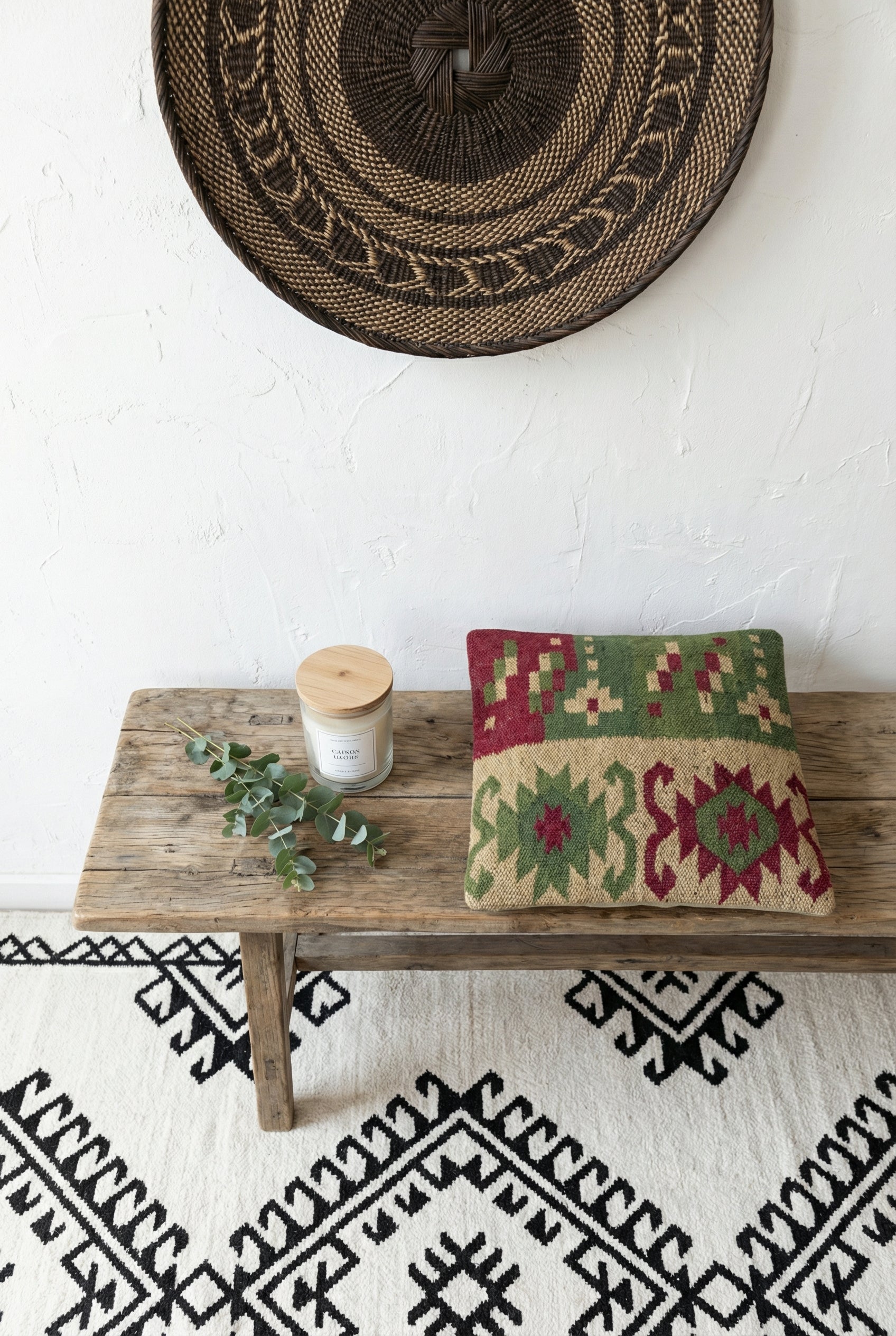 Green Geometric Jute Cotton Squared Textured Cushion Covers