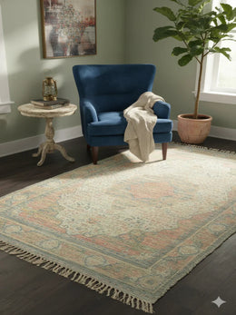 Multi Color Woven Polyester Distressed Digital Print Rug - SanskrutiHomes 