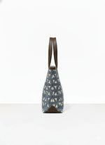 Navy Blue Ethnic Motif Print Cotton Tote Bag for Women - SanskrutiHomes 