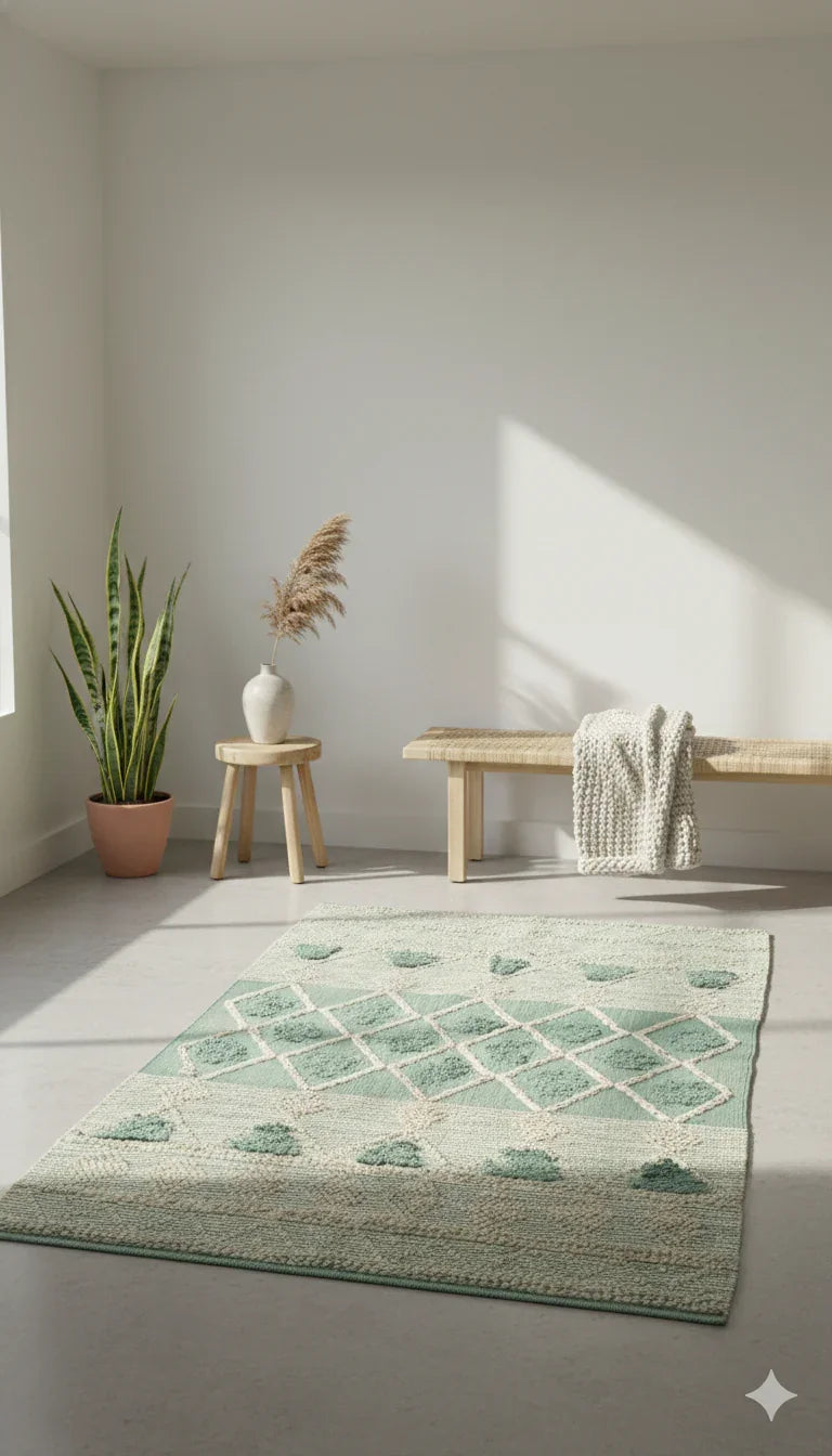 Hand-weaved 100% Cotton Multi-color Rug - SanskrutiHomes 