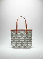 Floral Printed Canvas Tote Bag with Leatherette Handles - SanskrutiHomes 