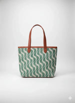 Floral Printed Canvas Tote Bag with Leatherette Handles - SanskrutiHomes 