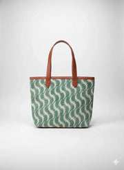 Floral Printed Canvas Tote Bag with Leatherette Handles - SanskrutiHomes 