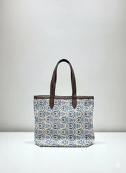 Grey Ethnic Print Cotton Tote Bag for Women - SanskrutiHomes 