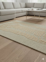 Beige Tiger Motif Tufted Cotton Jute Rug with Fringed Edges - SanskrutiHomes 