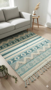 Multi-Color Hand-Woven 100% Cotton Rug