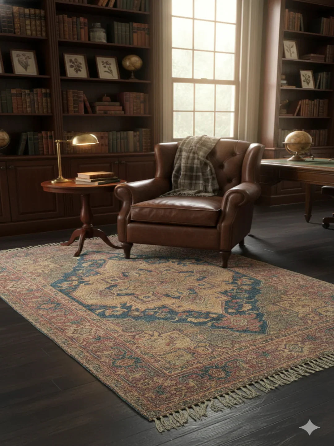 Beige Polyester Woven Area with Fringed Edges Rug - SanskrutiHomes 