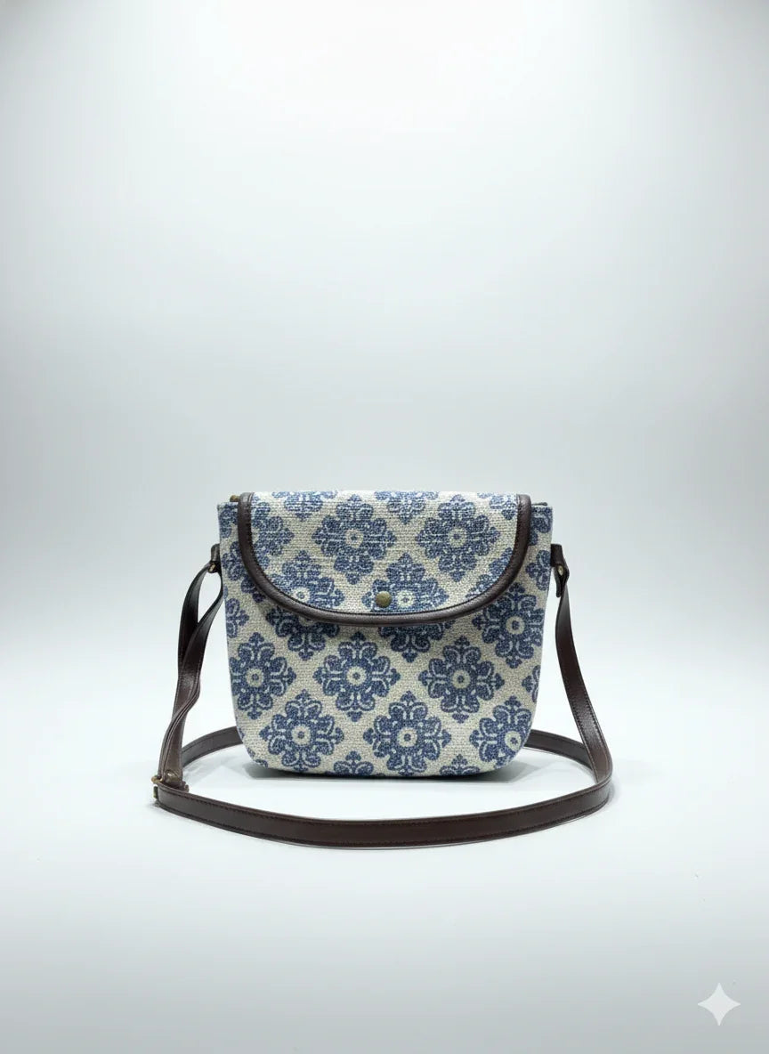 Printed Cotton Canvas Shoulder Sling Bag - SanskrutiHomes 