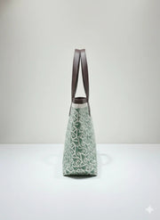 Green Geometric Print Cotton Tote Bag For Women - SanskrutiHomes 