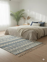 Hand-weaved 100% Cotton Rug - SanskrutiHomes 