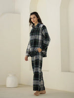 Check Printed Winter Cotton Night Suit - SanskrutiHomes 