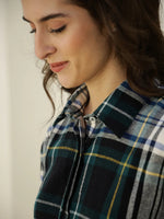 Check Printed Winter Cotton Night Suit - SanskrutiHomes 