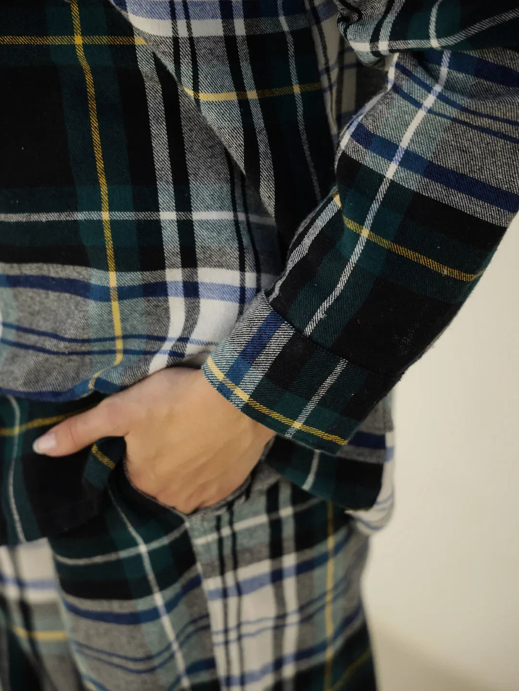 Check Printed Winter Cotton Night Suit - SanskrutiHomes 