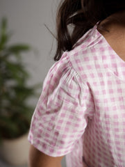 Pink Check Printed Cotton Co-Ords Set